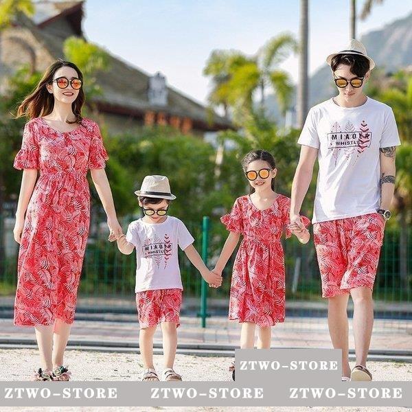 親子服 ビーチ 上下セット ｔシャツ ワンピース 家族服 親子ペアルック 親子コーデ セットアップ おしゃれ カジュアルウェアハワイ風 夏 Ztwo 1124qz528 Z2ストア 通販 Yahoo ショッピング