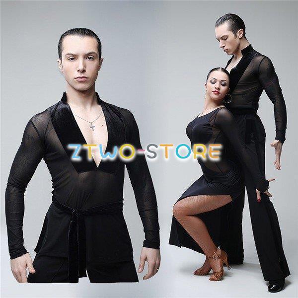 男性用 ダンス衣装 ラテン 上着 ダンスウェア Tシャツ トップス 練習着