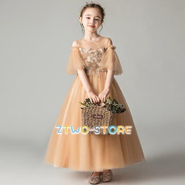 爆買zt06004新品 子供ドレス ピアノ発表会 ロング 子供ドレス 発表会 子どもドレス フォーマル 七五三 ジュニアドレス 灰 白 緑 紫 ピンク ベージュ 120 130 140 150 160 170色：灰 白 緑 紫 ピンク ベー...