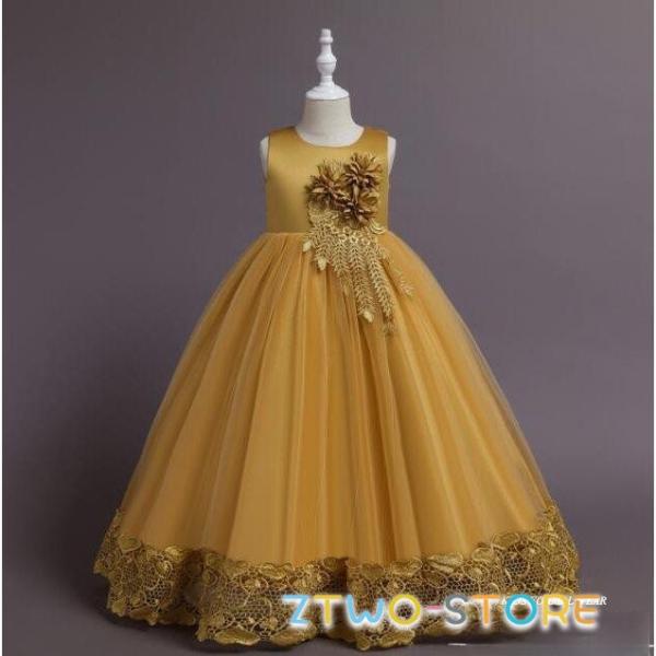 新品 子供ドレス ピアノ発表会 フォーマルドレス ジュニアドレス 子どもドレス ロング 結婚式 女の子 ドレス キッズ ワンピース