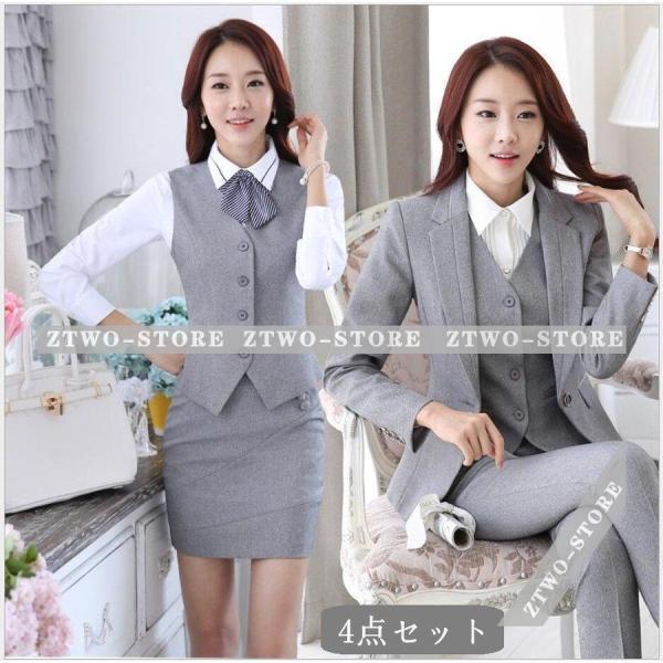 近年モデル　美品　4XL 組曲　スーツ　スカートセットアップ　YUNSA グレー ztwo-store_ztwo1202-tz11