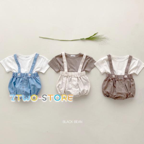 ベビー服 子供服 女の子 上下セット サロペット×ブラウス セットアップ 