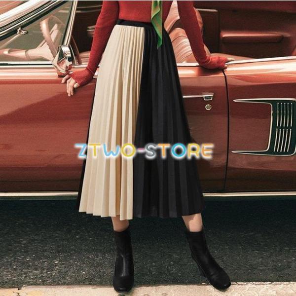 新品 MSGM バイカラー プリーツ シフォンスカート ミモレ丈 新品 MSGM バイカラー プリーツ シフォンスカート ミモレ丈