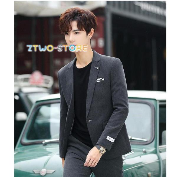 上下セットスーツ メンズスーツ 新作 タキシードスーツ 1つボタン