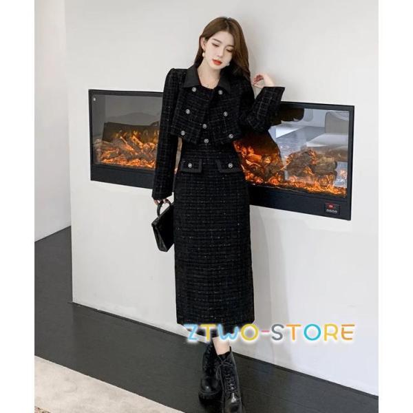 ツイード ワンピース セットアップ レディース きれいめ