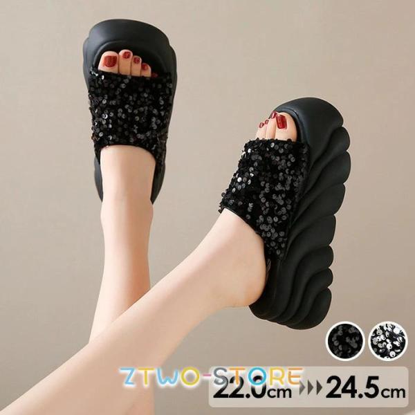 サンダル レディース 厚底 厚底サンダル キラキラ 可愛い ヒール7cm プラットフォーム シルバー ブラック 黒 小さいサイズ 22.0 22.5 23.0 23.5 24.0 24.5 夏用