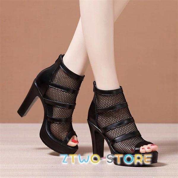 ブーツサンダル サンダル レディース メッシュ オープントゥ サマー