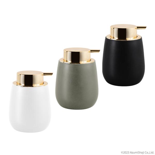 【ソープディスペンサー】モダンなデザインのソープディスペンサーです。【用途】シャンプーやリンス、コンディショナー、トリートメント、ボディーソープ、ハンドソープにお使いいただけます。【インテリア】ブラック、ホワイト、グレーの3色展開なので、お...