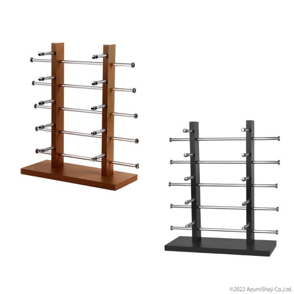 【組み立て方】ねじ穴に部品とねじを通し、ドライバーで締めるだけなので簡単に組み立てが可能！【デザイン】シンプルな木目調なのでどちらの色もおしゃれでインテリアやお店での商品の展示ディスプレイとしての使い方にもおすすめ♪【収納】収納するときはメ...