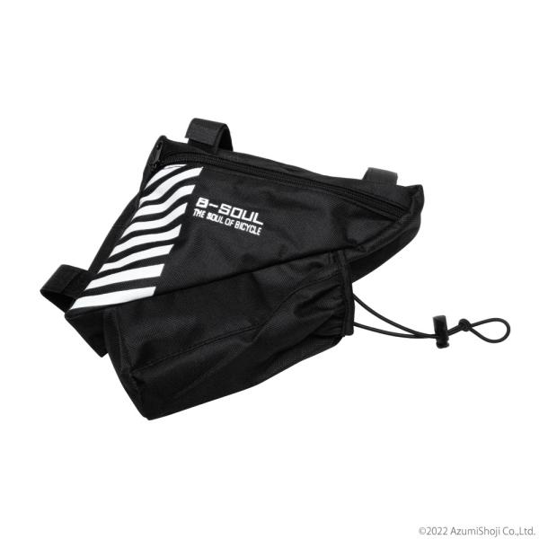 ボトルも収納できる自転車フレームバッグです。簡単に取り付けできます！3つのマジックテープで固定するだけ！自転車のバランスを崩すことなく固定できます。