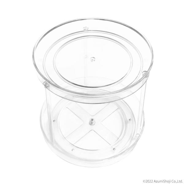 【360自由回転】調味料収納ラックは左右360度スムーズに回転できるので、探しやすく取り出しも便利。見た目がおしゃれで省スペース、調理台、シンク下、冷蔵庫や洗面台に最適。【透明・2段式】開放的で透明なデザインで、位置の違うボトルが一目で分か...