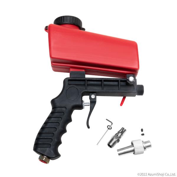 塗装、サビ剥がし等に使用できるブラストガンです。本体に、メディアを入れるタンクが付いているので、吸上げ用のホース等が不要。作業性が大変良く、広範囲で大きな物のブラスト作業に最適です。※メディアは付属していません。※メディアの回収はできません。