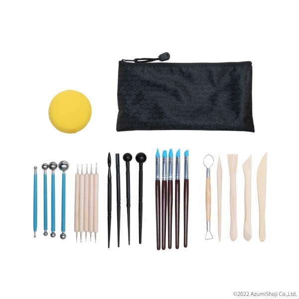 【粘土細工用のツール】 初心者から上級者まで様々な需要に対応する陶芸粘土彫刻ツールです。粘土の造形に必要な形は全て入っているので安心です。【自分用・プレゼントに】自分の趣味としてオリジナル粘土作品を作ったり、プレゼントとしてもいいです。【多...