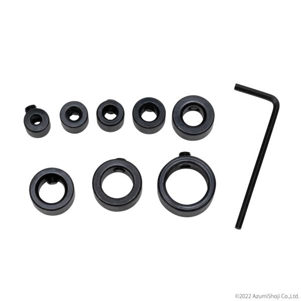 【作業効率化】3/4/5/6/8/10/12/16mmのドリルストッパーセットです。【便利】止めたいところで止めることができるので一定深さの穴あけが可能です。【レンチ付】レンチ付きなので、すぐにご使用いただけます。【セット】大小さまざまなサ...