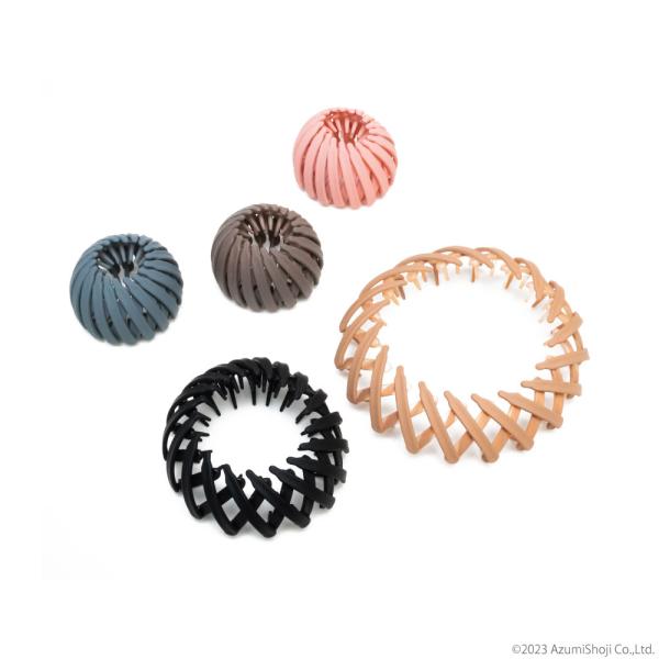 【ポニーリング】広げて簡単！通したりかぶせるだけでしっかりまとまるヘアクリップです！【5個セット】たくさん入っているので、お部屋や職場、キッチンや洗面台にも♪【くすみカラー】トレンドを抑えたカラーなので、20代、30代、40代、、どんな年齢...