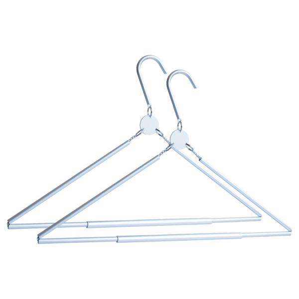 【超軽量＆携帯性抜群】 わずか85gのアルミ製折りたたみハンガー。荷物を軽くしたい出張・旅行・アウトドアに最適です。【折りたたみ式でコンパクト収納】 使用後は22cm×5.2cm×2cmに折りたたみ可能。ポーチやバッグにスッと収納できます。...