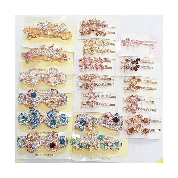 催事 イベント向け商品 ラインストーン デザイン ヘアピン ヘアクリップ バレッタ 髪飾り 18個 天然石 パワーストーン アクセサリー Www Fundacioncorazonesdelcibao Org Do