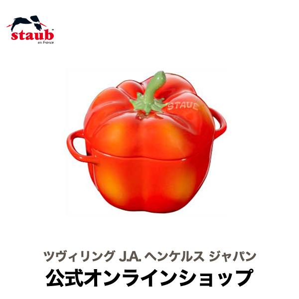 Staub（ストウブ） パプリカ セラミック ココット オレンジ・レッド