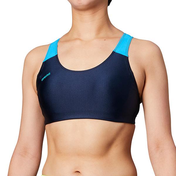 □特徴【ぴったりブラトップ】バストも泳ぎもしっかりサポートするブラトップ着脱しやすく胸のズレが気にならない縫い込みパッド仕様□素材:【ダブルエステル】【フルダルUV】□カラー:NVBU/ネイビーＮ×ターコＢ×ターコＢ□サイズ・Sサイズ　バス...