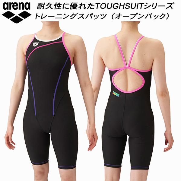 アリーナ arena レディース 競泳水着 練習用 ハーフスパッツ オープンバック タフスキンT2E SAR-4101W BKBU