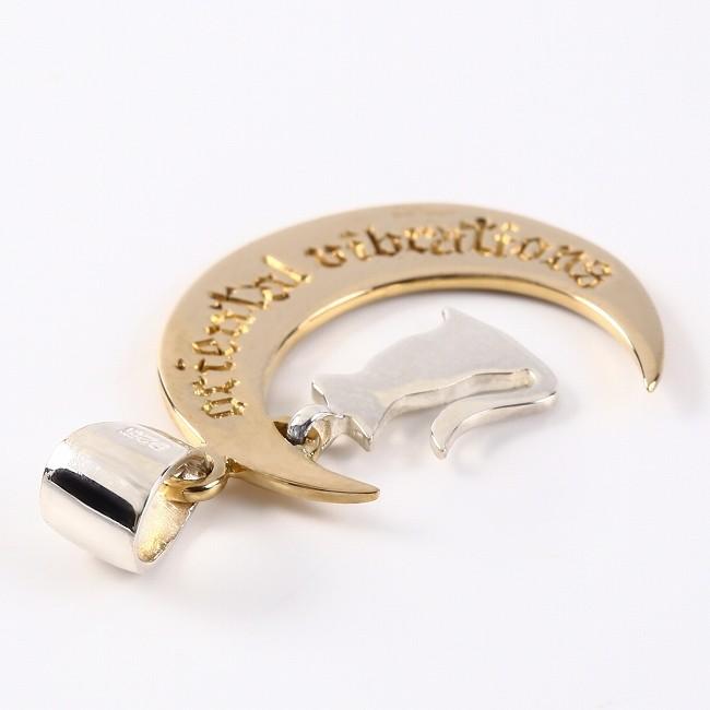 (OV)月とネコのペンダントSV+B 動物 和風 メイン シルバー925 |  | 05