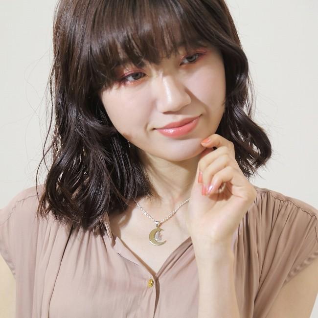 (OV)月とネコのペンダントSV+B 動物 和風 メイン シルバー925 |  | 07