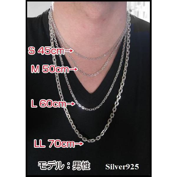 (オキシ)4面カットあずきチェーン(S)45cm太さ2，5mm シルバー925 メンズ ネックレス 銀 シルバー925 |  | 02