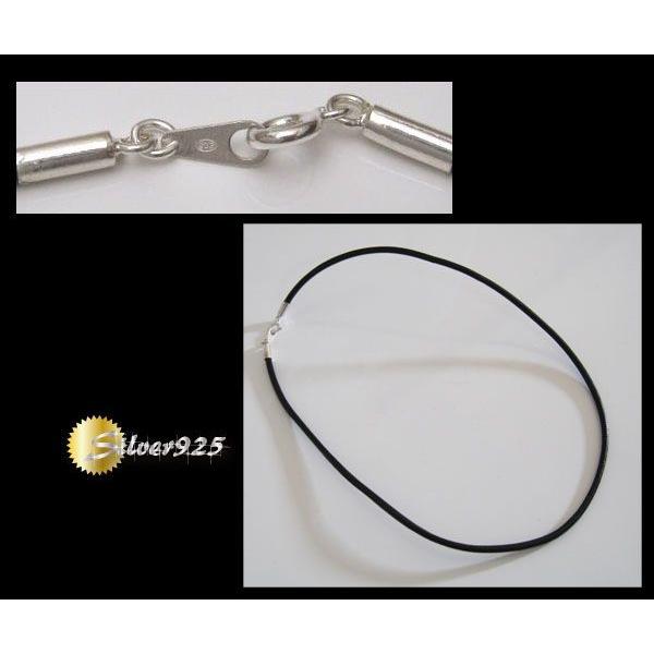 レザーチョーカー黒3mm45cm シルバー925 銀 メイン 本革 |  | 01