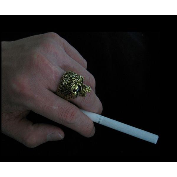 ブラススカルリング(3)オニキス11号 13号 15号 6号 17号 18号 19号 20号 21号 22号 23号 24号 25号 ドクロ真鍮製指輪 |  | 02