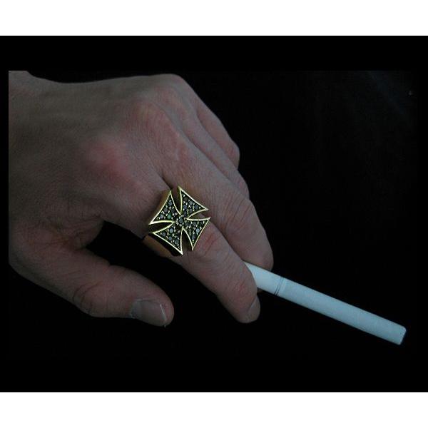 ブラスアイアンクロスリング(1)BCZ 十字架真鍮製指輪 メイン : mico