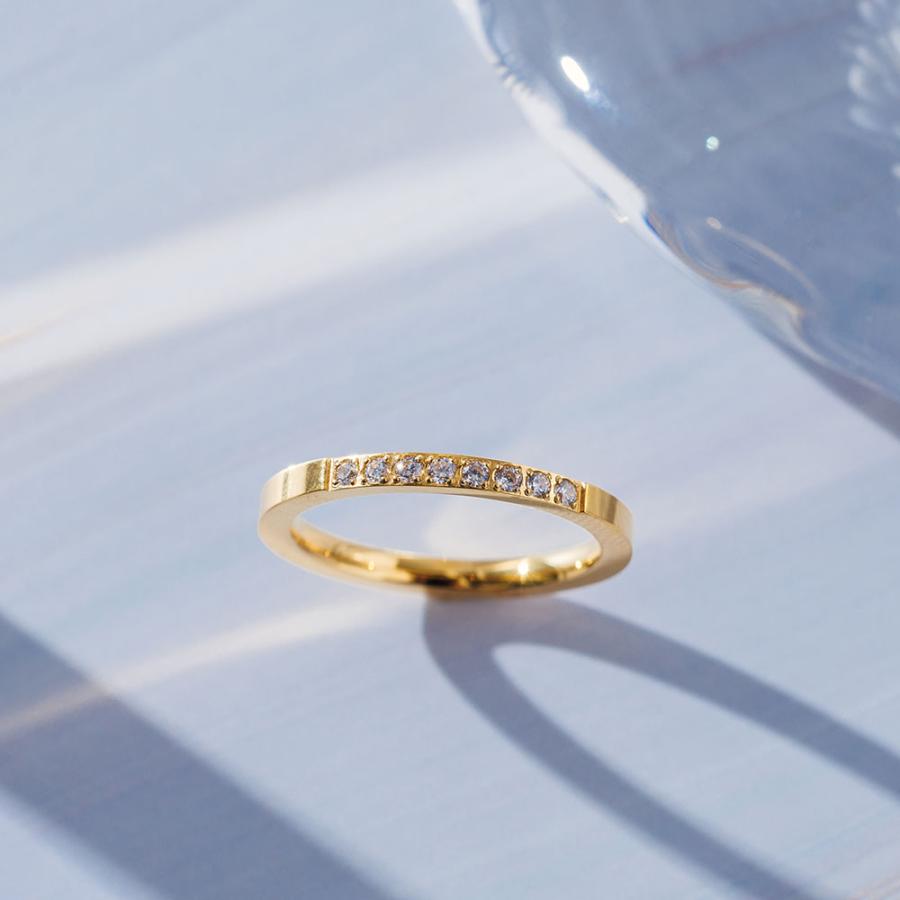 指輪 レディース ステンレス リング (27)CZ 選択可 銀色 金色 ピンク