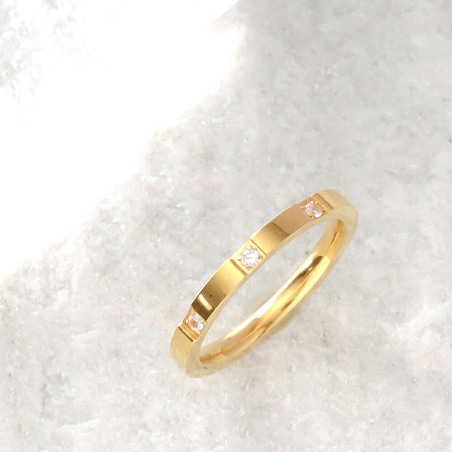 指輪 レディース ステンレス リング (28)CZ 選択可 金色 銀色 ピンクゴールド  316L 指輪 |  | 17