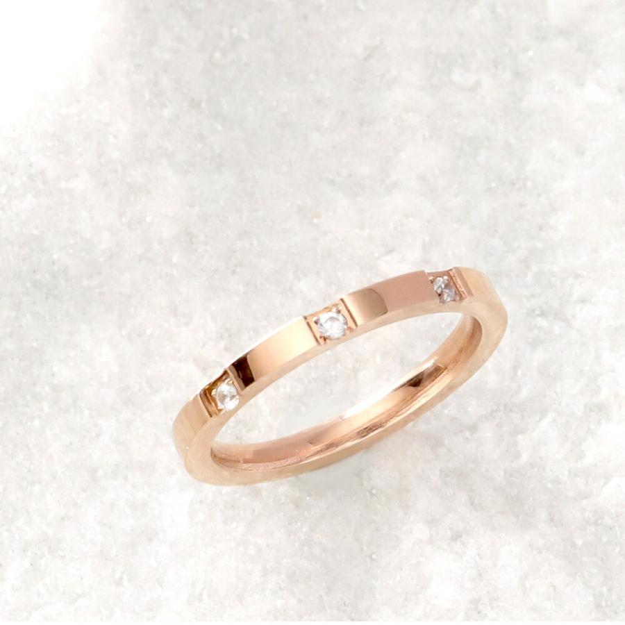 指輪 レディース ステンレス リング (28)CZ 選択可 金色 銀色 ピンクゴールド  316L 指輪 |  | 19