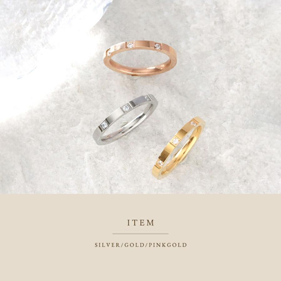 指輪 レディース ステンレス リング (28)CZ 選択可 金色 銀色 ピンクゴールド  316L 指輪 |  | 02
