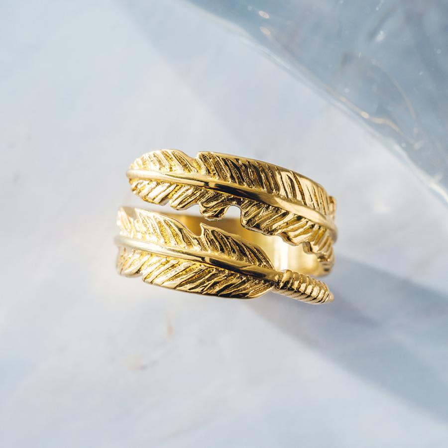 指輪 レディース ステンレス リング (122)フェザー 選択可 銀色