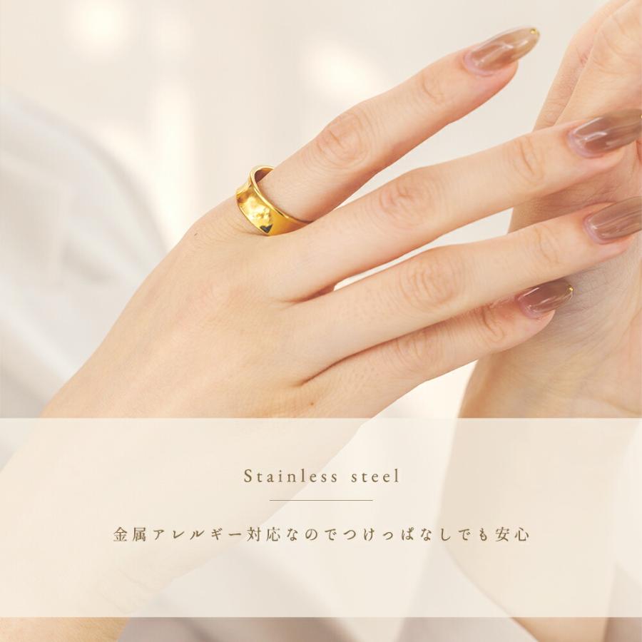 指輪 レディース ステンレス リング (131)凹み 選択可 銀色 金色