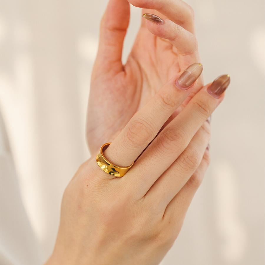 指輪 レディース ステンレス リング (131)凹み 選択可 銀色 金色