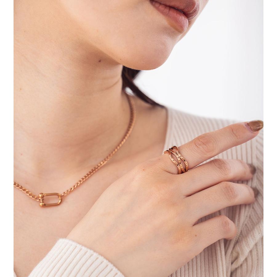 指輪 レディース ステンレス リング (199)ウェーブ3連風 選択可 銀色