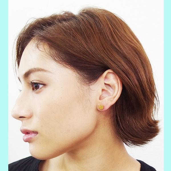 ピアス 55 ピアス レディース ステンレス (55) マリファナ ゴールド 2個セット