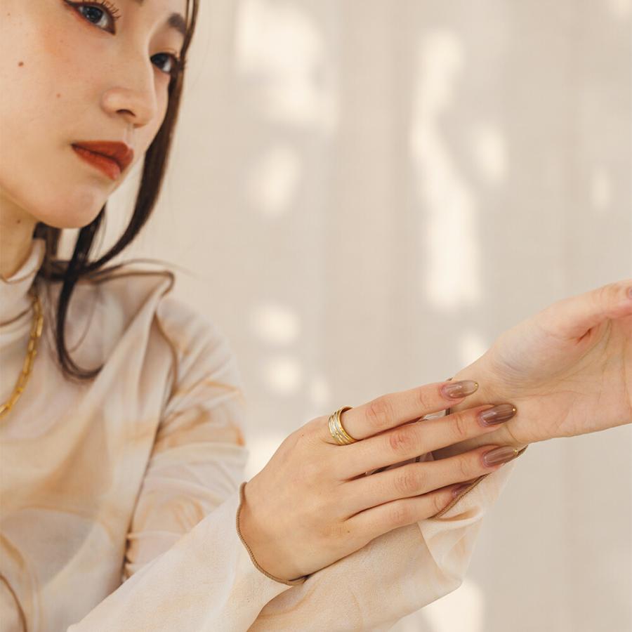 指輪 レディース ステンレス リング (276)ライン 選択可 (銀色 金色