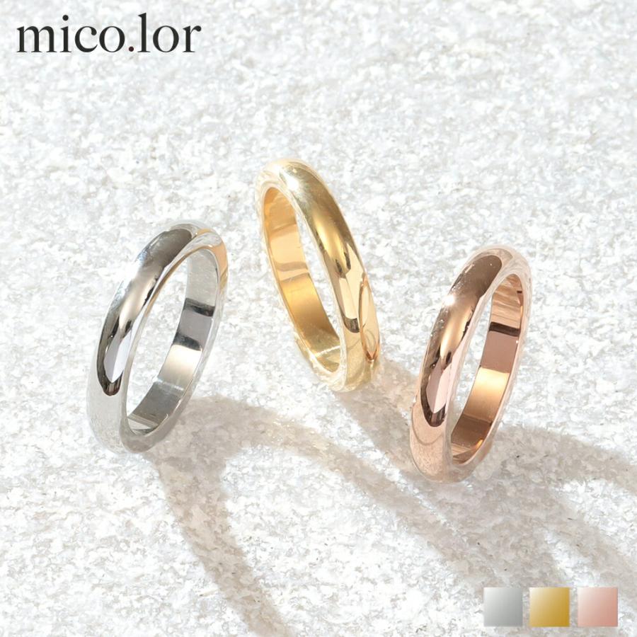 50%OFFセール 指輪 レディース ステンレス リング (323) 甲丸 3mm 選択可 (銀色 金色 ピンクゴールド) 指輪   メンズ 送料無料｜mico.lor