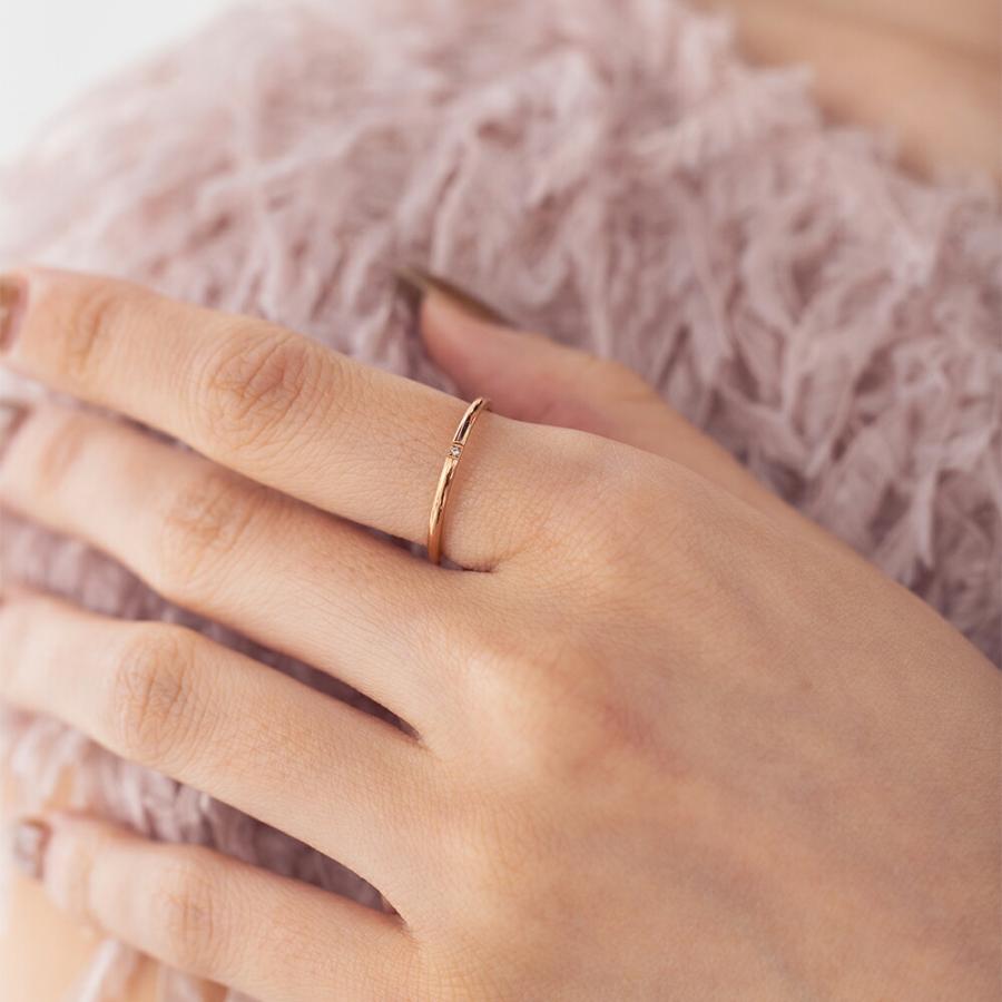 指輪 レディース ステンレス リング (326) 極細CZ 石の数を選択可 銀色