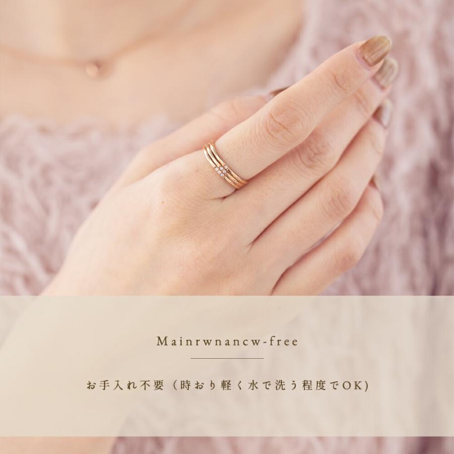 指輪 レディース ステンレス リング (326) 極細CZ 石の数を選択可 銀色