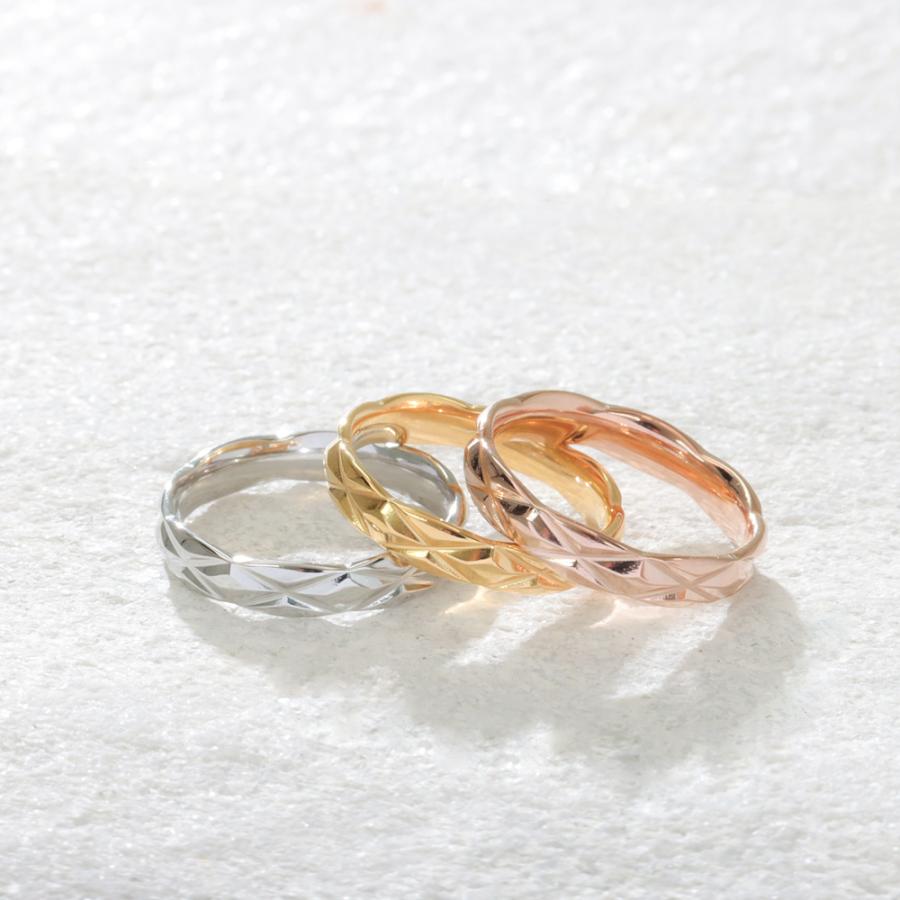 指輪 レディース ステンレス リング (333)キルティング加工 選択可 銀色 金色 ピンクゴールド 指輪 メンズ 送料無料 |  | 18