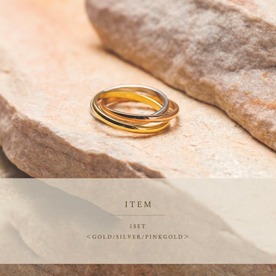 指輪 レディース ステンレス リング (337) 3連リング 選択可 (銀色 金色 ピンクゴールド) 指輪 トリニティ メンズ 送料無料 |  | 02