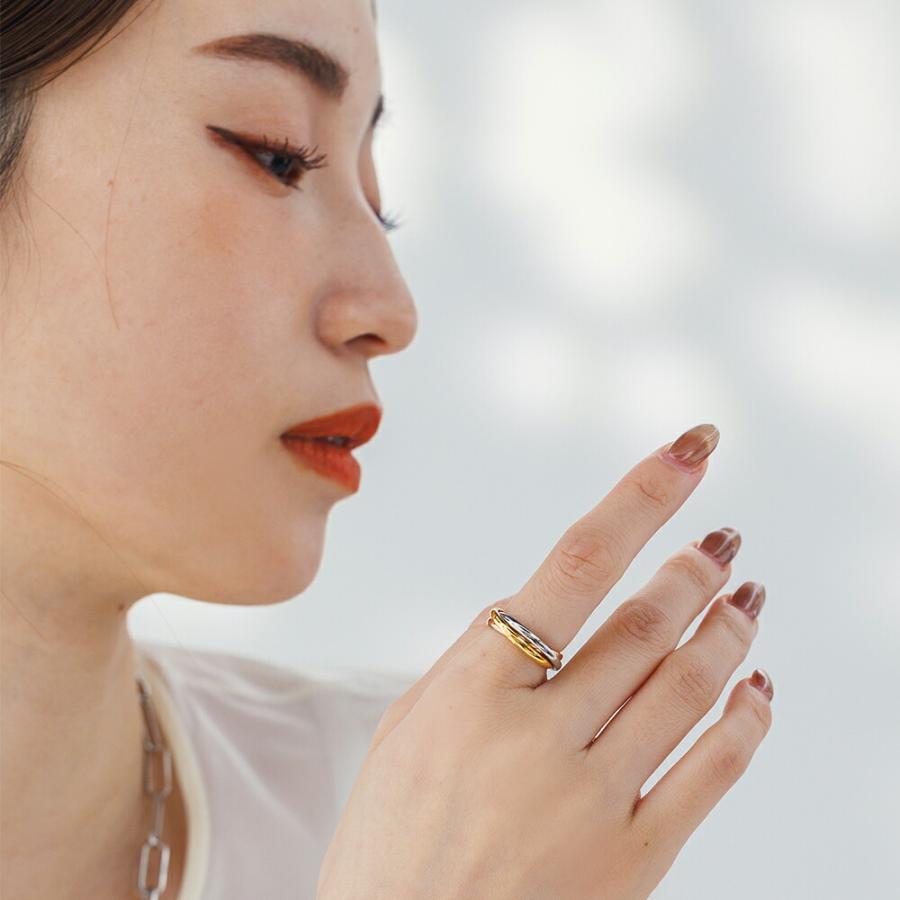 指輪 レディース ステンレス リング (337) 3連リング 選択可 (銀色 金色 ピンクゴールド) 指輪 トリニティ メンズ 送料無料 |  | 05