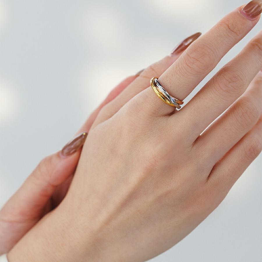 指輪 レディース ステンレス リング (337) 3連リング 選択可 (銀色 金色 ピンクゴールド) 指輪 トリニティ メンズ 送料無料 |  | 06