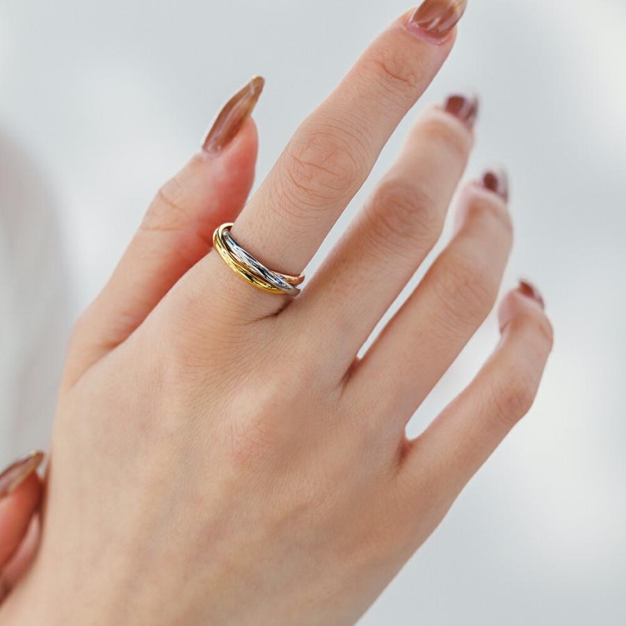 指輪 レディース ステンレス リング (337) 3連リング 選択可 (銀色 金色 ピンクゴールド) 指輪 トリニティ メンズ 送料無料 |  | 08