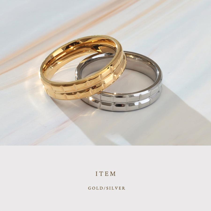 指輪 レディース ステンレス リング (364) ブロック 選択可 銀色 金色