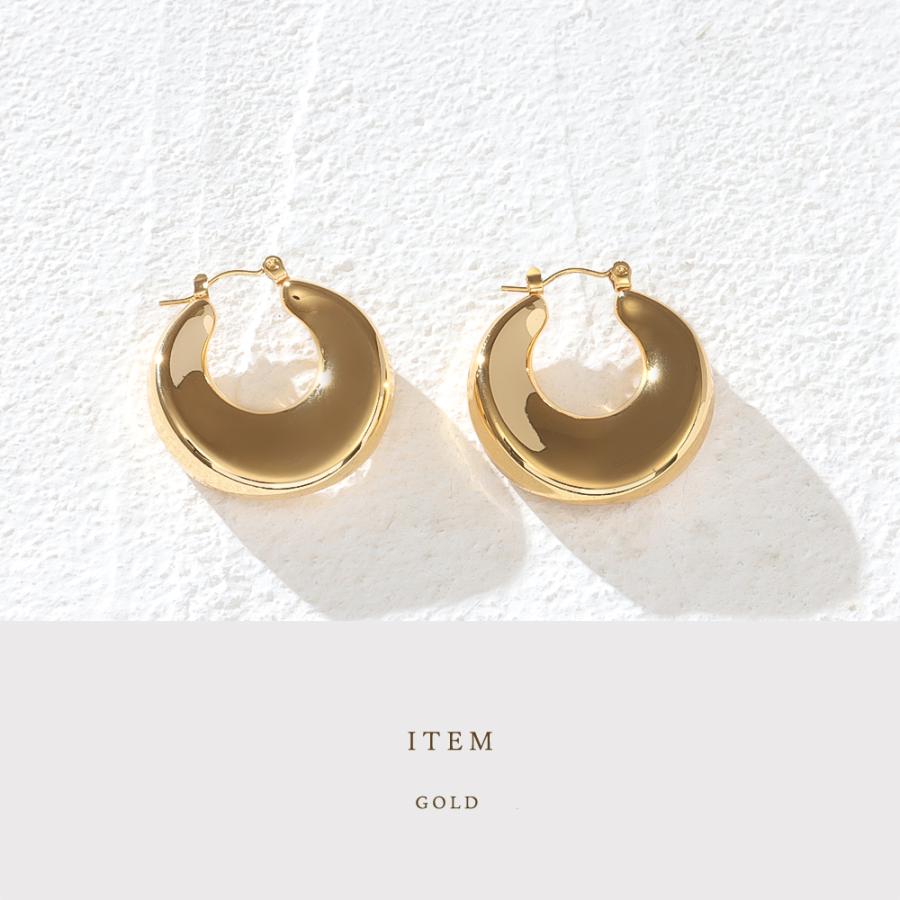 ピアス レディース ステンレス (268) 2個セット 金色 三日月 ムーン